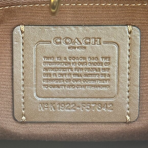 COACH Signature Coated Canvas Leather Drawstring Carryall Women's Tote New - Picture 15 of 15